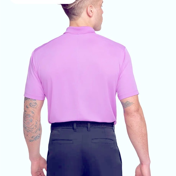 NIKE MEN Dry-Fit Victory Polo Shirt Sport Golf Business Casual Pink White Men M - Picture 13 of 16